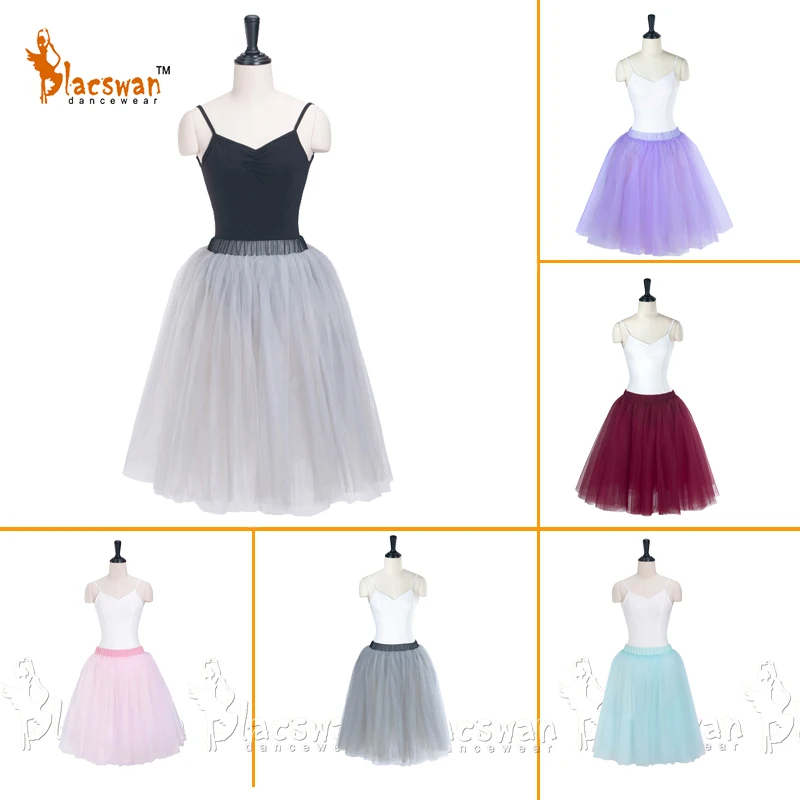 Quality 4 layer soft tulle below knee length ballet tutu skirt practicing tutu skirts White Romantic Half Tutu Black BT607