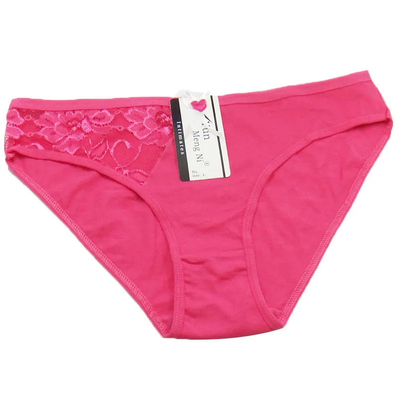 New Pure Color Breathable Cotton Panties Women's Sexy Hollow Flower Elasticity Briefs |