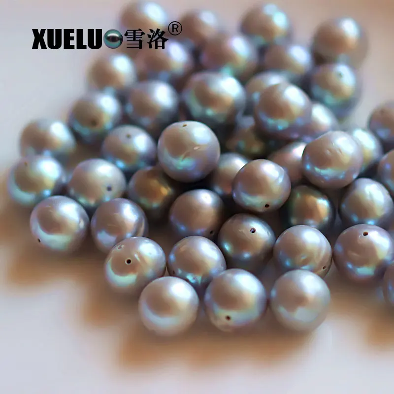 XUELUO 10 шт./упак. 12 14 мм серый большой круглый натуральный Выращенный пресноводный
