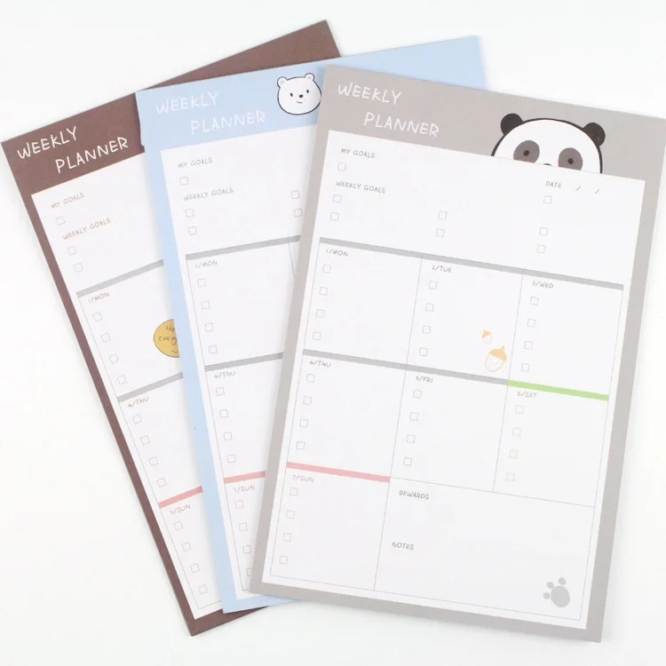 Корейские канцелярские принадлежности новый блокнот для записей Еженедельный