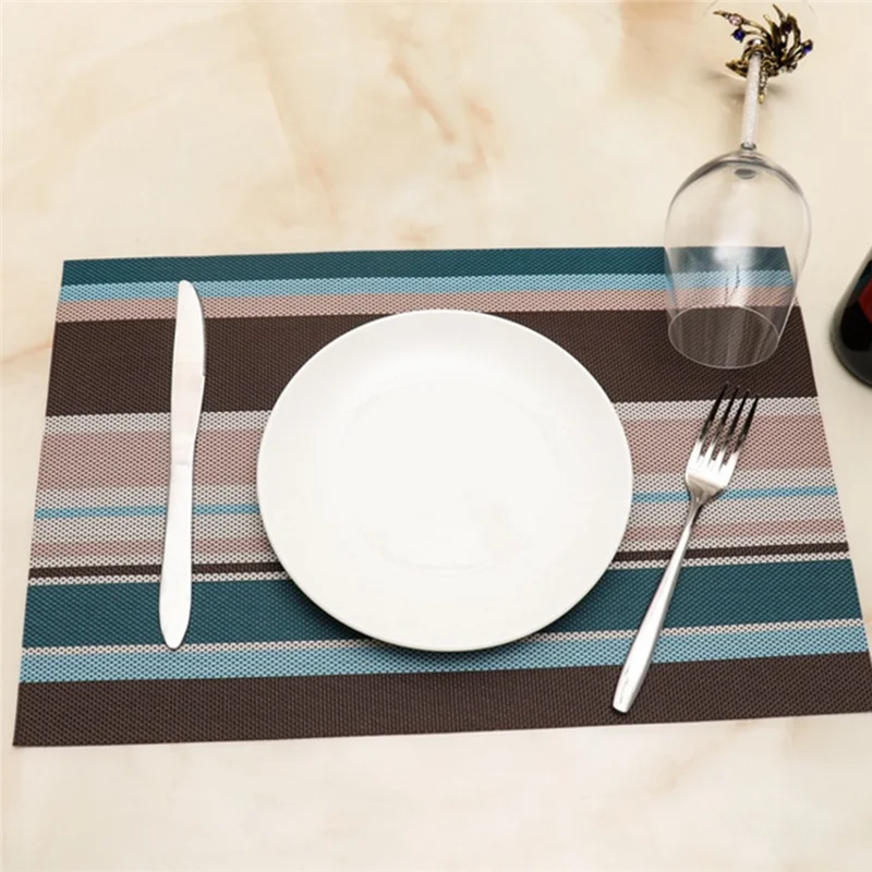 Dining Table Decor Weave Effect Modern Style Place Mats Placemats Pads Kitchen Accessories Decoration Home Pad | Дом и сад