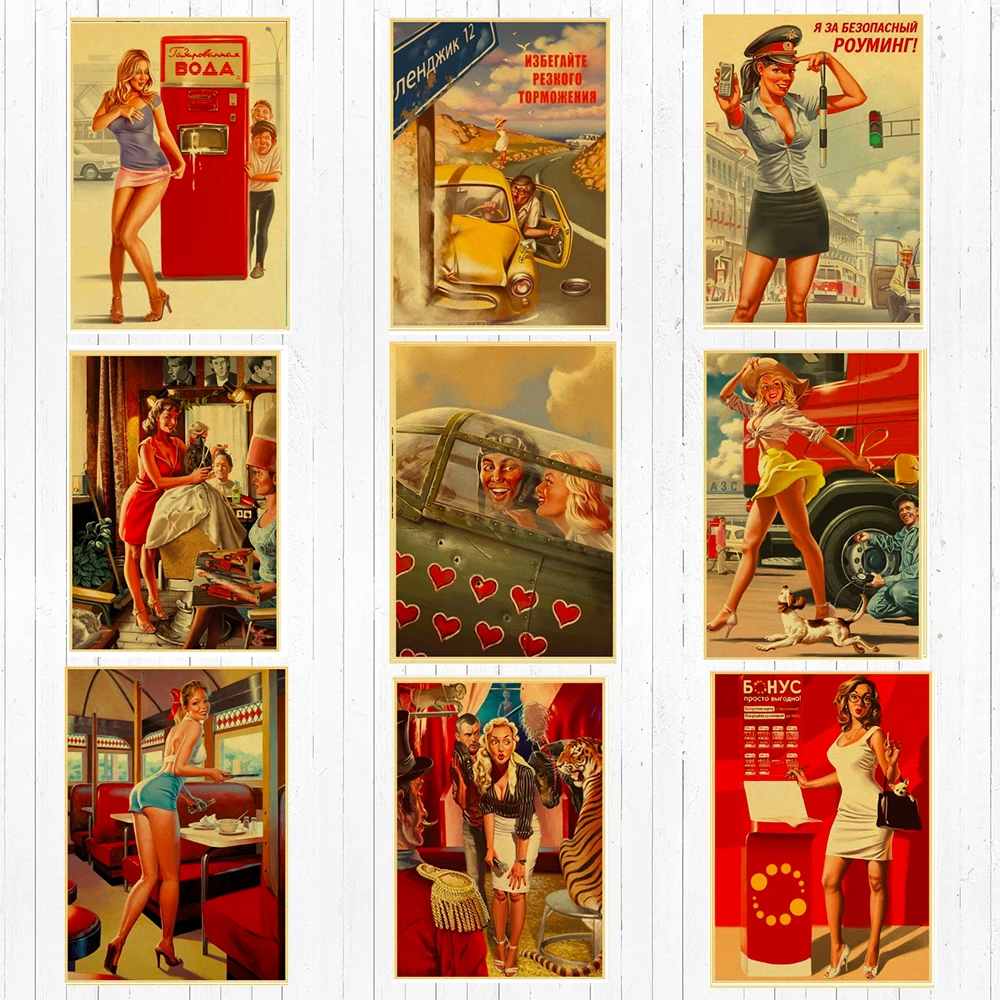 Винтажная Классическая холщовая картина для девочек в советском стиле винтажная