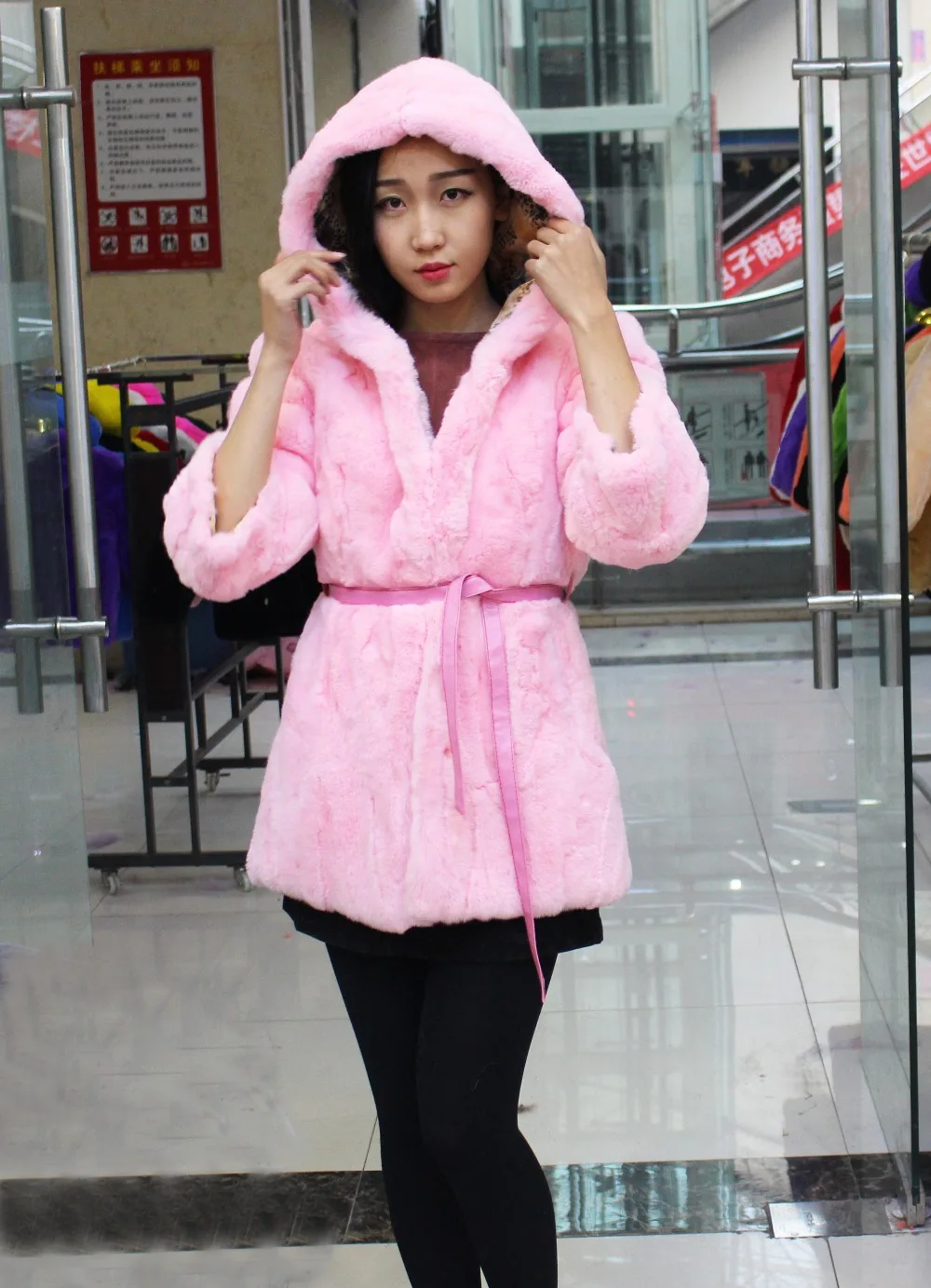 

2016 75cm new rabbit fur coat
