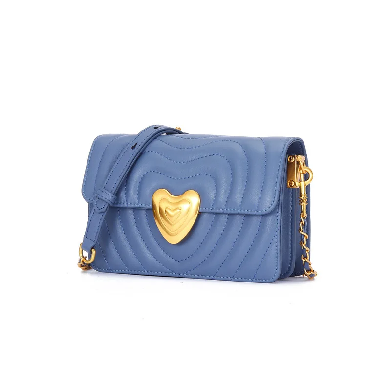 Сумки через плечо из натуральной кожи для женщин синяя/Черная сумка мессенджер с