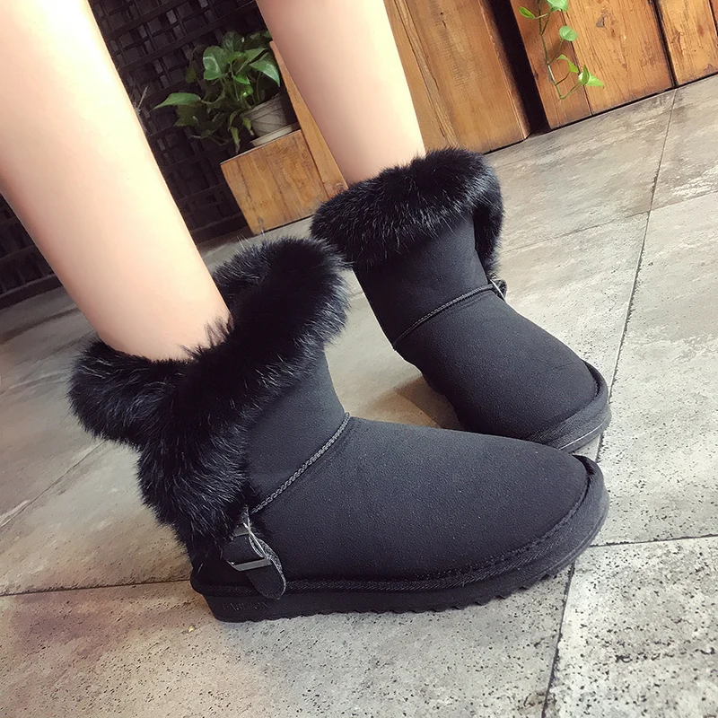 Size36 40 Новинка 2017 года сладкий Женские Зимние ботильоны женские туфли на плоской