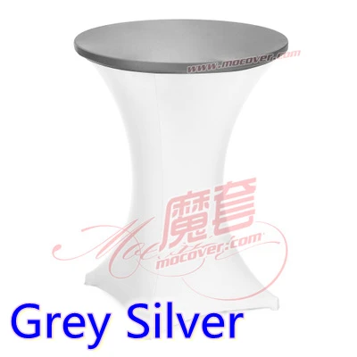 Серый серебристый цвет спандекс верхняя крышка для круглого коктейльного стола