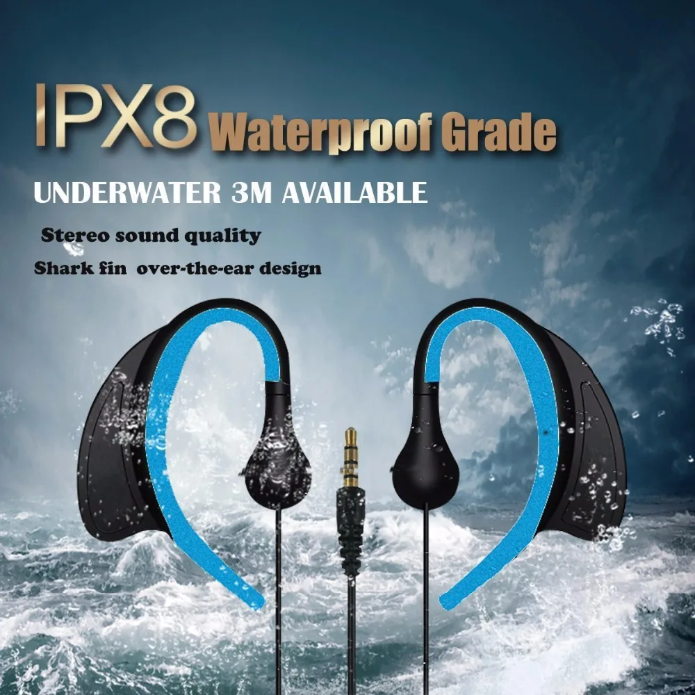 MS, 3,5 мм, ушные крючки, IPX8, водонепроницаемая, для подводного спорта, плавания, дайвинга, гарнитура, наушники, наушники для MP3, MP4 плеера