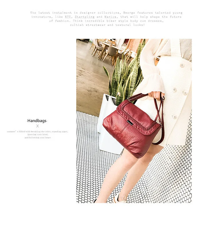 

2019 New Fashion Women Shoulder Bags PU Fashion Solid Flap Simple and Wild Atmospheric Wild Middle-aged Ladies Crossbody Bags