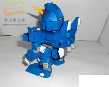 SD Gundam Series RX 79BD 02 Blue Destiny Machine 2 3D Paper Model DIY|Картонные конструкторы| |