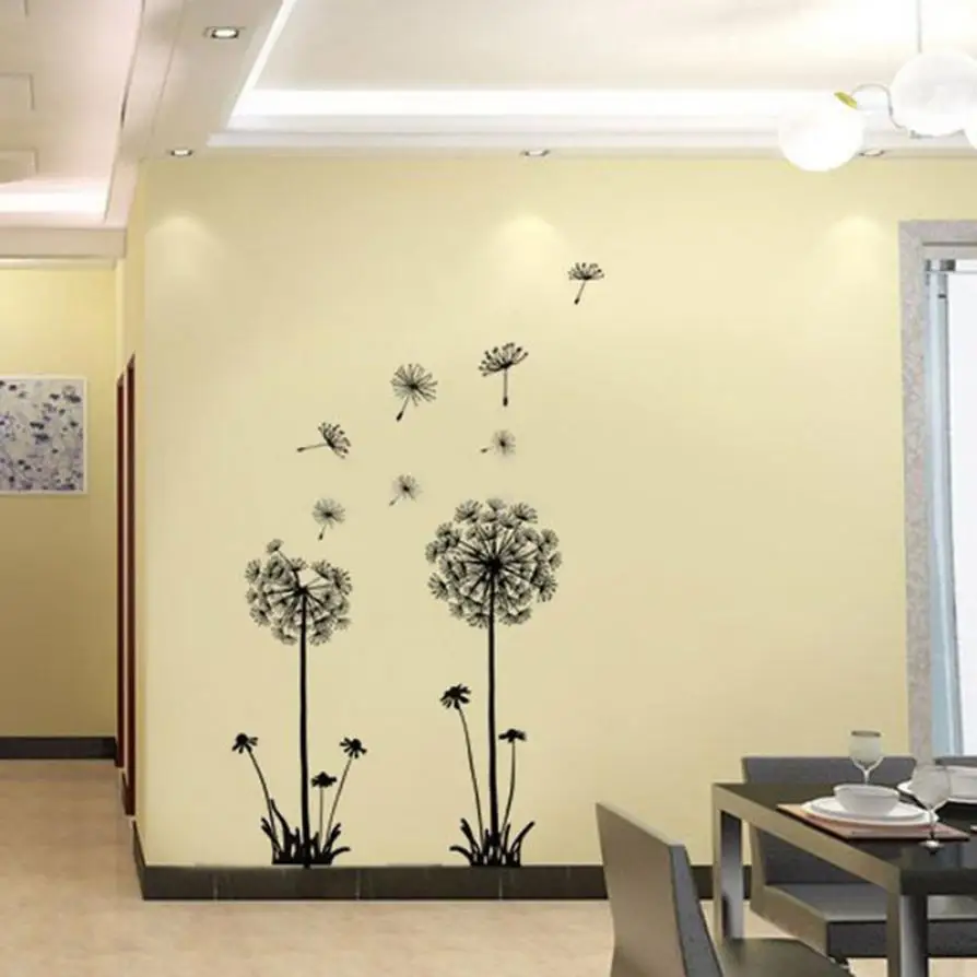 Высокое качество наклейки на стену спальня 1 шт. Творческий ПВХ Одуванчик цветок