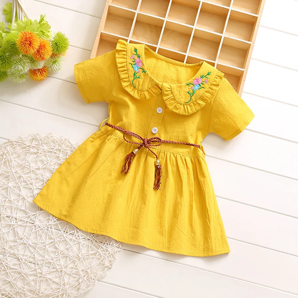 CHAMSGEND Robe Fille Enfant Mariage De Soiree/платья принцессы с короткими рукавами и цветочным
