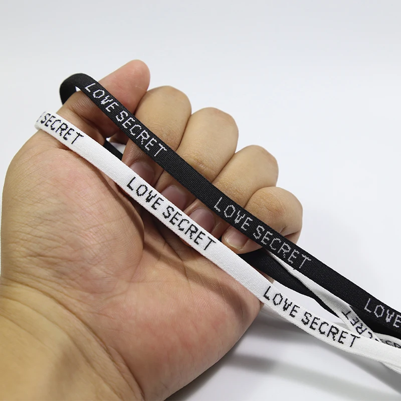 Жаккардовая обработка черно-белая мягкая круглая эластичная повязка резинка