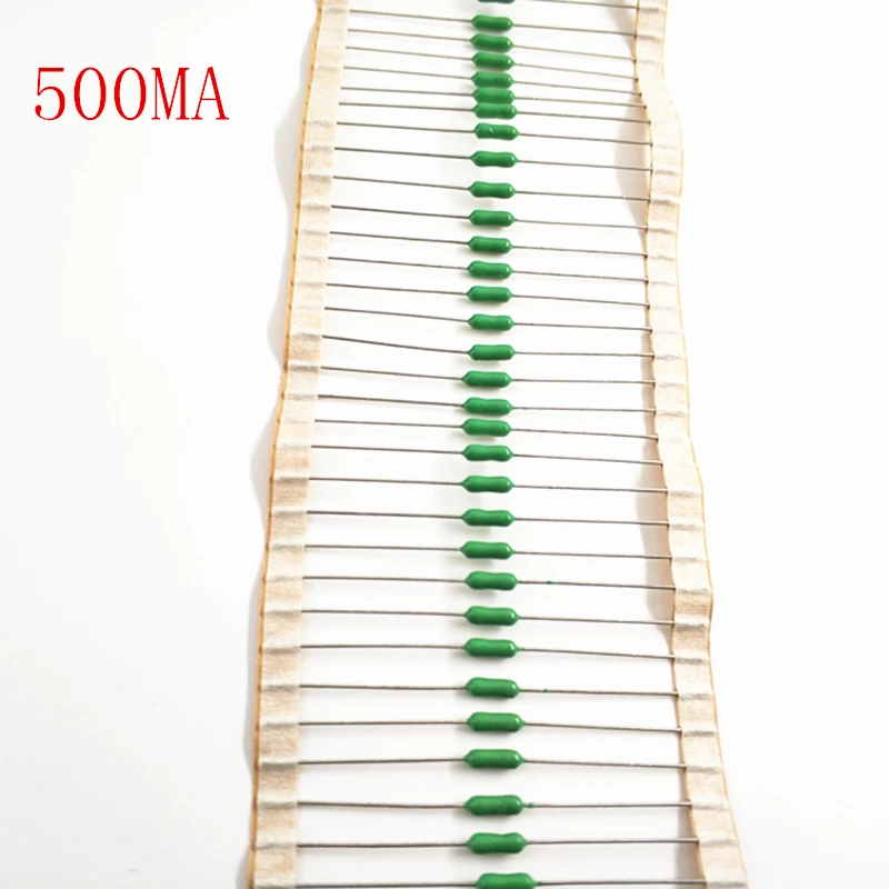 100 шт./лот 500мА 125 В/250 в 2 4*7 мм осевой Свинцовый Зеленый предохранитель 0.5A 4x7 Быстрый