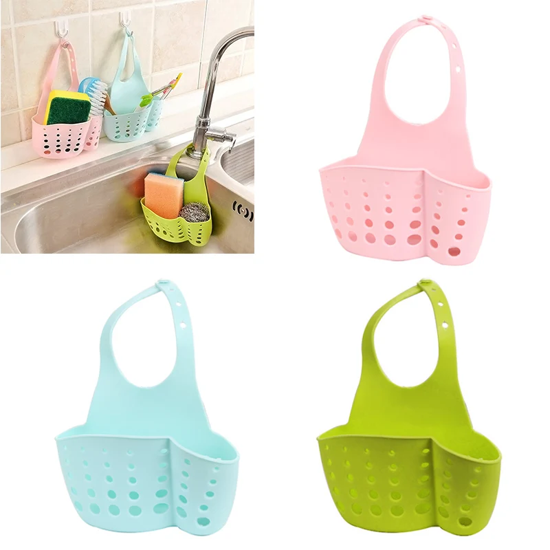 

Portable Home Kitchen Bathroom Sink Sponge Hanging PVC Shelving Rack Drain Faucet Storage Pail Shelves Tools Holder Hoga