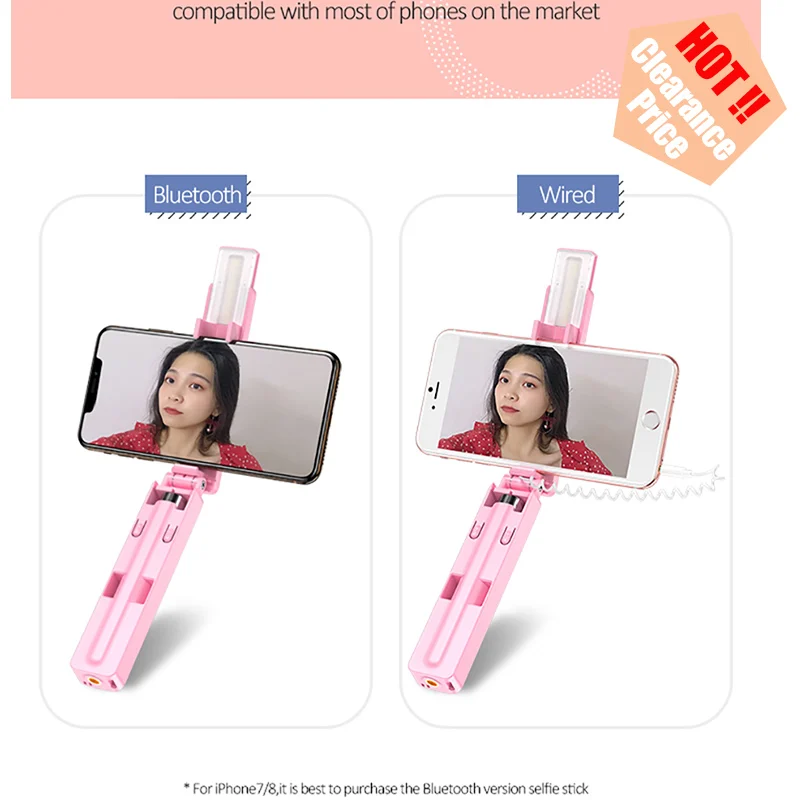 USAMS Мини Bluetooth беспроводной селфи палка провод контроль светодиодный 3 5 мм