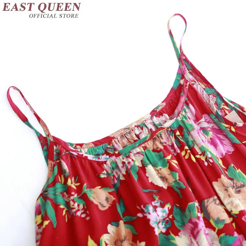 Цветочное длинное платье китайское традиционное льняные платья летние женские