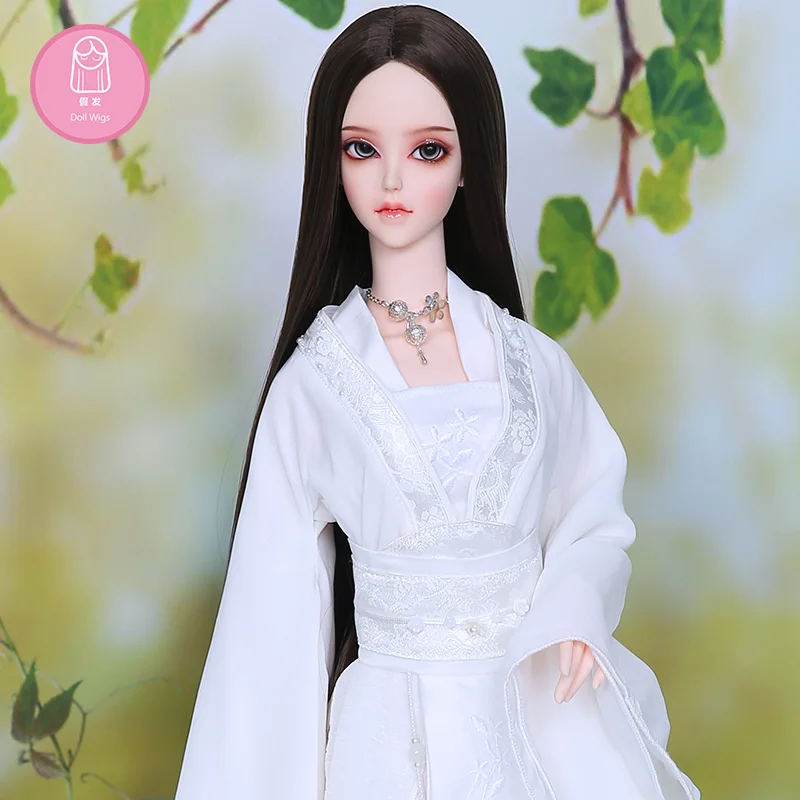 Парик для куклы BJD 1/3 ручная работа diy длинные прямые волосы коричневый черный цвета волосы для зарядки дополнительные L07#22-24 см аксессуары для куклы