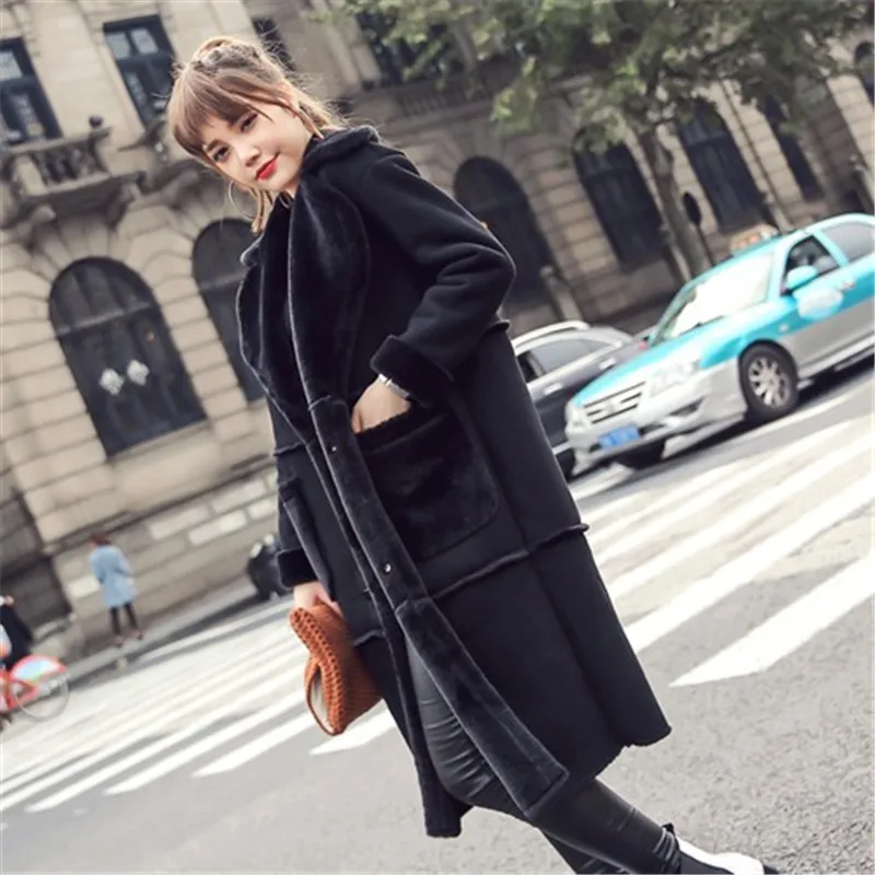 Hot Sale Fur one Thick Long Down Coats Female Korean Winter Jacket Women Coat Cotton Parka Casaco Woolrich Outwear Suede Ukraine | Женская