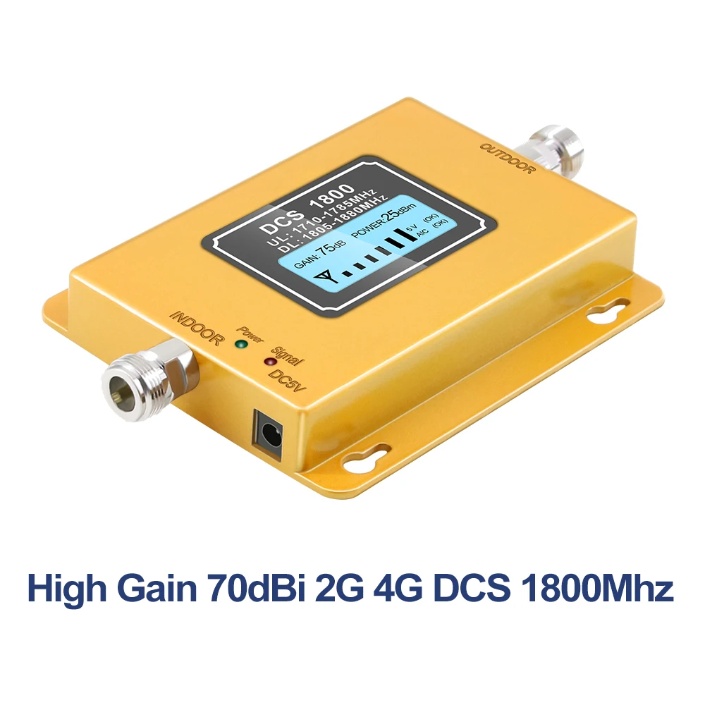 GSM LTE 1800 LCD 70dB усиление 2g 4g повторитель сигнала для сотового телефона DCS 1800MHz