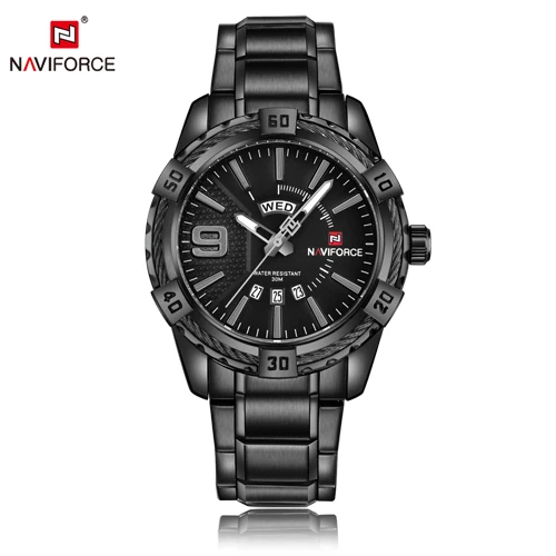 Naviforce Топ Модные Роскошные Брендовые мужские золотые часы мужские водонепроницаемые кварцевые часы из нержавеющей стали мужские часы Relogio Masculino