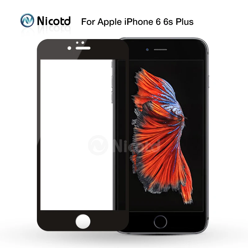 Полное покрытие закаленное стекло для iphone 7 6 6S Plus 2.5D Защитная пленка для экрана для iphone X 8 7 Plus защита стекла черный белый