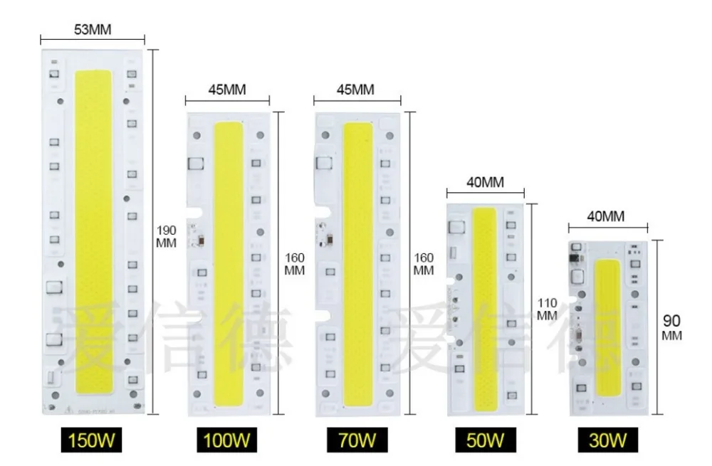 Светодиодный чип COB 110 В 220 Высокая мощность 30 Вт 50 70 100 150 вход Smart IC светодиодный