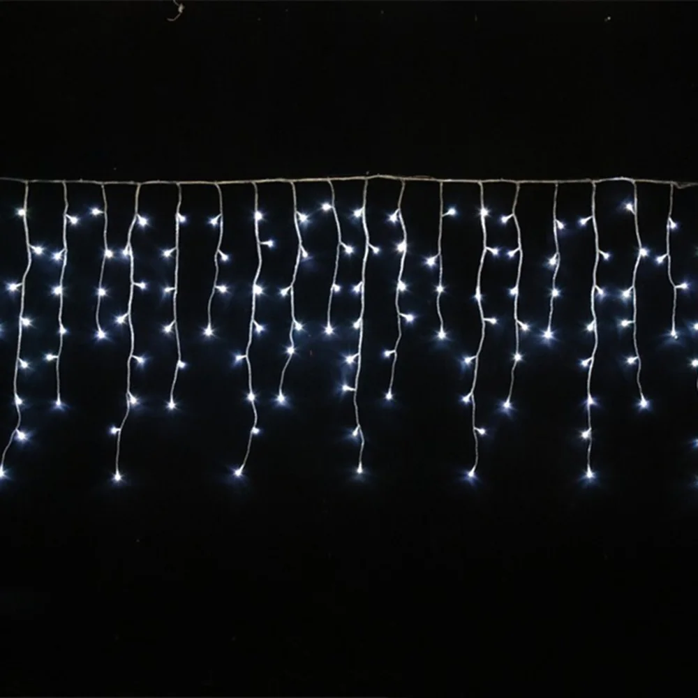 Рождественская гирлянда светодиодный Шторы гирлянда сосульки светильник 220V 4,5 м 100 светодиодный s Крытый падение светодиодный вечерние сад Стадия открытый декоративный светильник