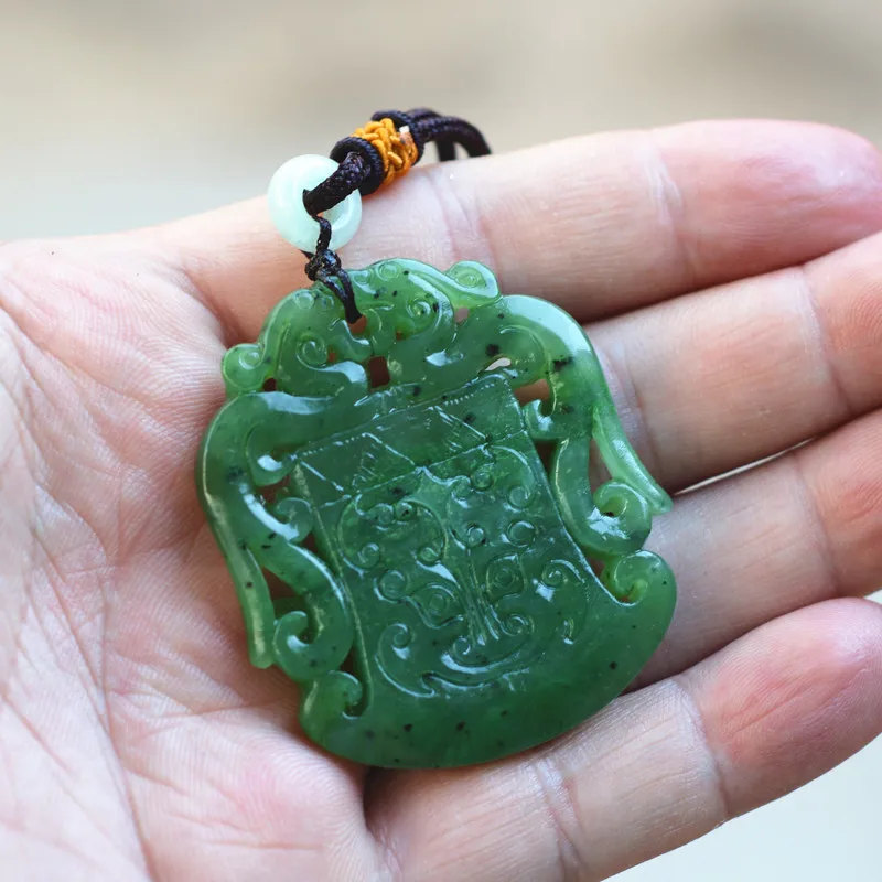 Сертификат) Прямая поставка Натуральная Зеленая Хэтянь Нефритовая резная