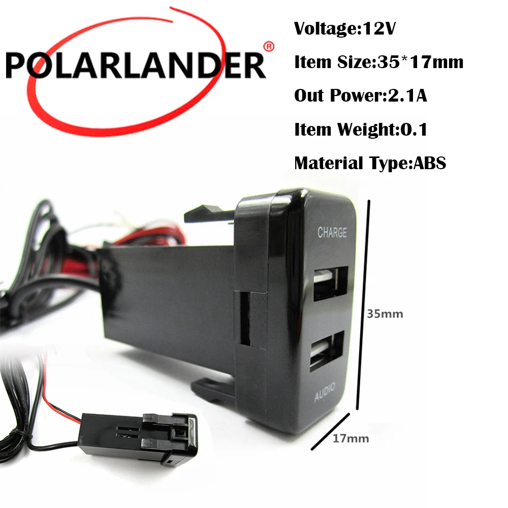 Горячее предложение для Mitsubishi Socket Dashboard 12V Dual USB аудиовыход порты автомобильное