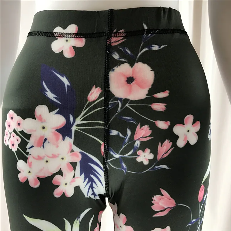 Sexy Training Women's Sports Yoga Pants High Elastic Fitness Leggings Tights Slim Running Gym Flower YD08 |