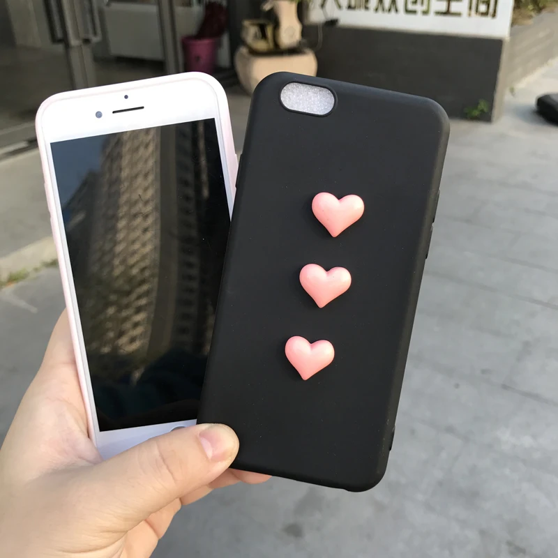 Case for Samsung galaxy S8 S7 edge S6 plus Note 8 J5 J510 J7 J710 3D pink lovely heart Cute soft TPU phone back cover |