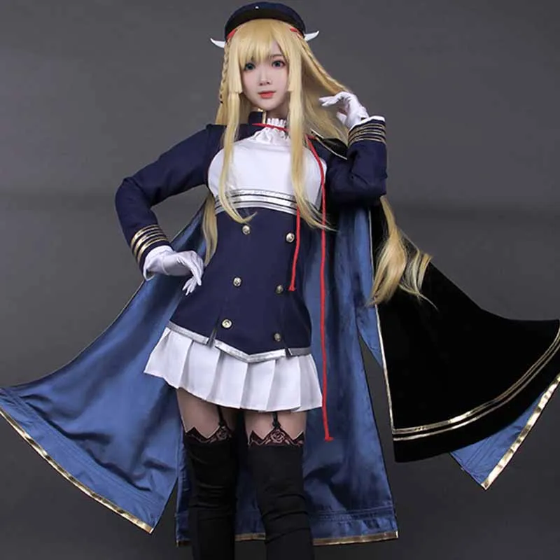 Игра Azur Lane Косплэй костюм Kongou футболка и шорты с юбкой плащ борется полным