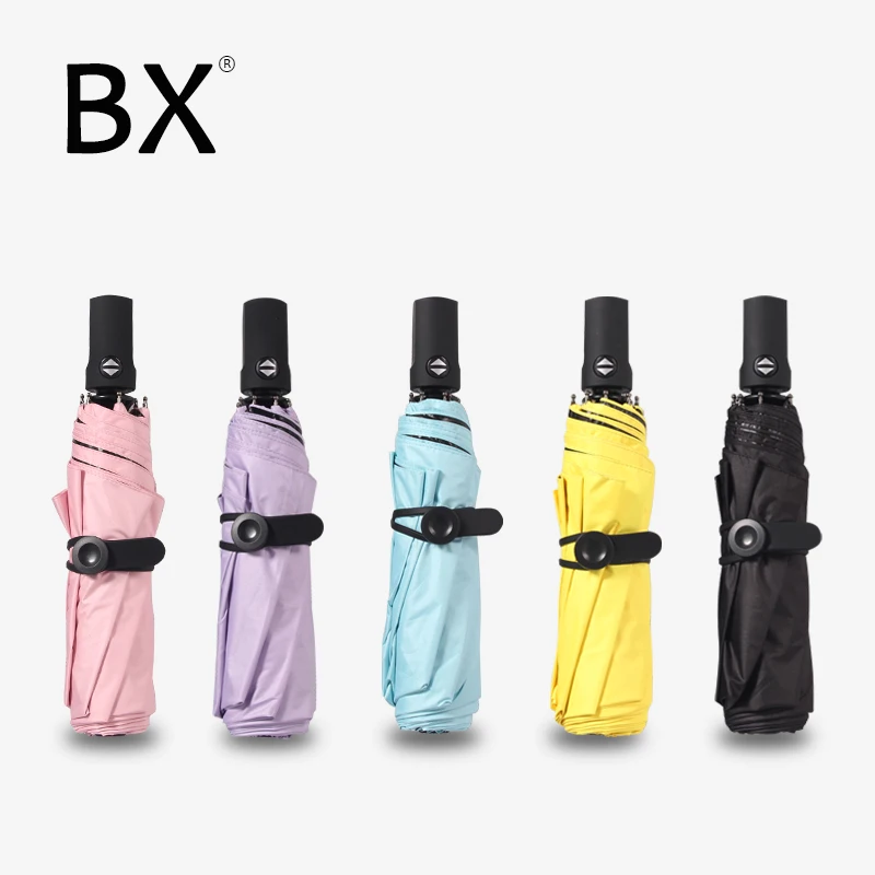 Bachon зонты женские от дождя складные черное покрытие солнцезащитный зонт anti UV