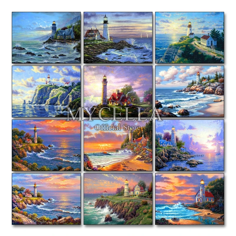 Сделай Сам Кристальный мозаичный Маяк полная квадратная Алмазная вышивка