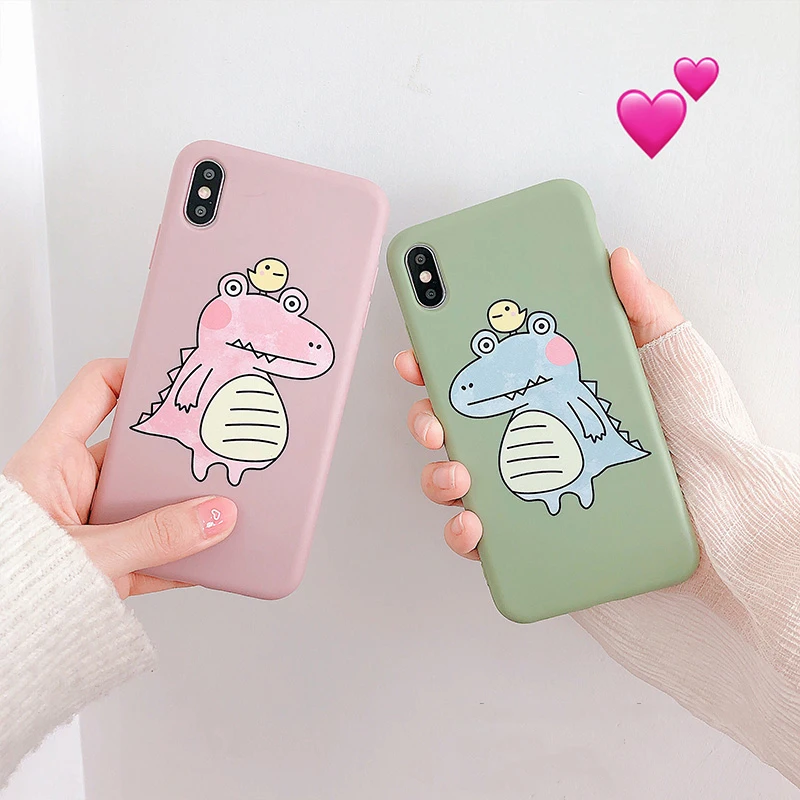 Glam чехол для телефона с милым рисунком крокодила iPhone XS Max XR X 8plus 8 7plus 7 6 S/6 Plus мягкий