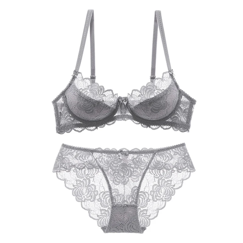 Комплект женского кружевного нижнего белья с чашкой пуш ап 5 цветов|Комплекты