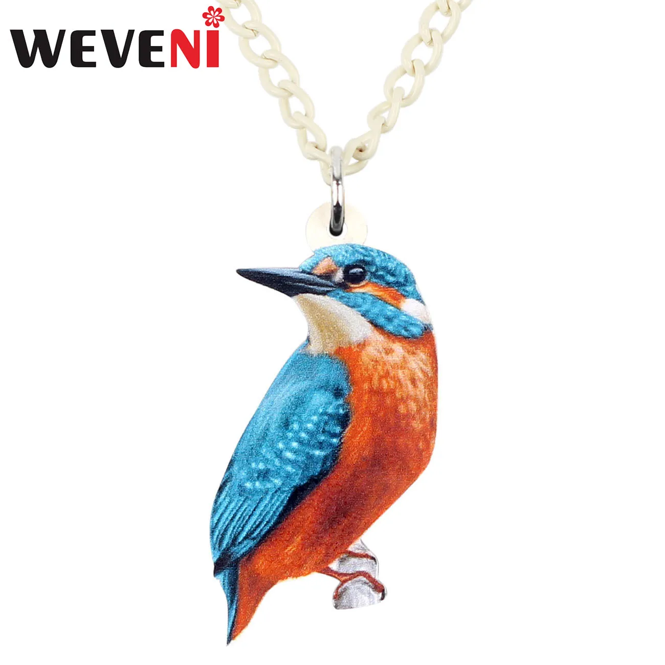 Массивное акриловое ожерелье WEVENI с подвеской в виде птицы альседо Atthis Kingfisher