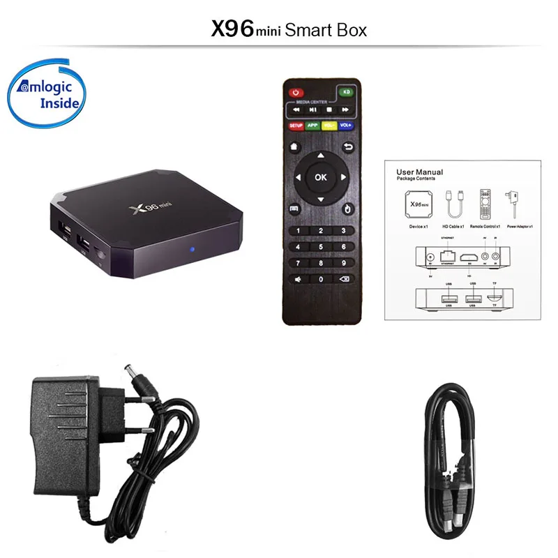 [X96 Mini] Android 7 1 Smart TV BOX 2GB16GB 1GB8GB четырехъядерный процессор Amlogic S905W 4K 30tps WiFi 2 4 GHz X96mini IPTV