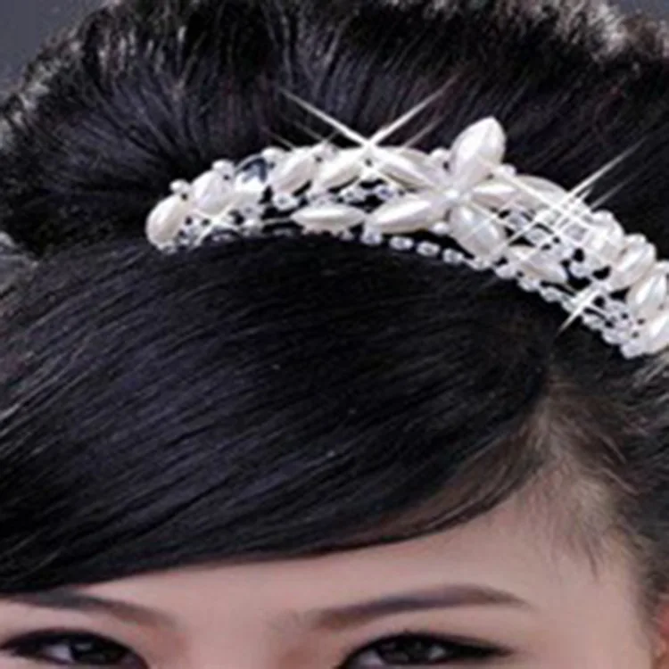 Новинка свадебные аксессуары для волос украшения головы жемчужные гребни Тиары