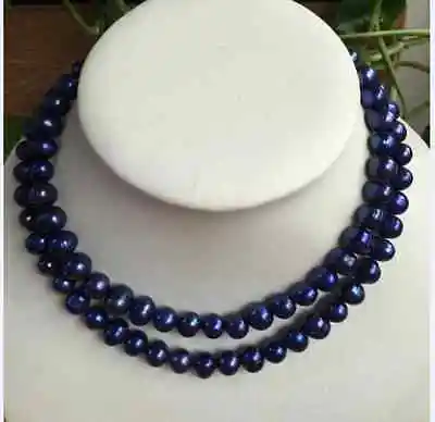 single9-10mm south sea baroque black blue pearl necklace 32"14k | Украшения и аксессуары