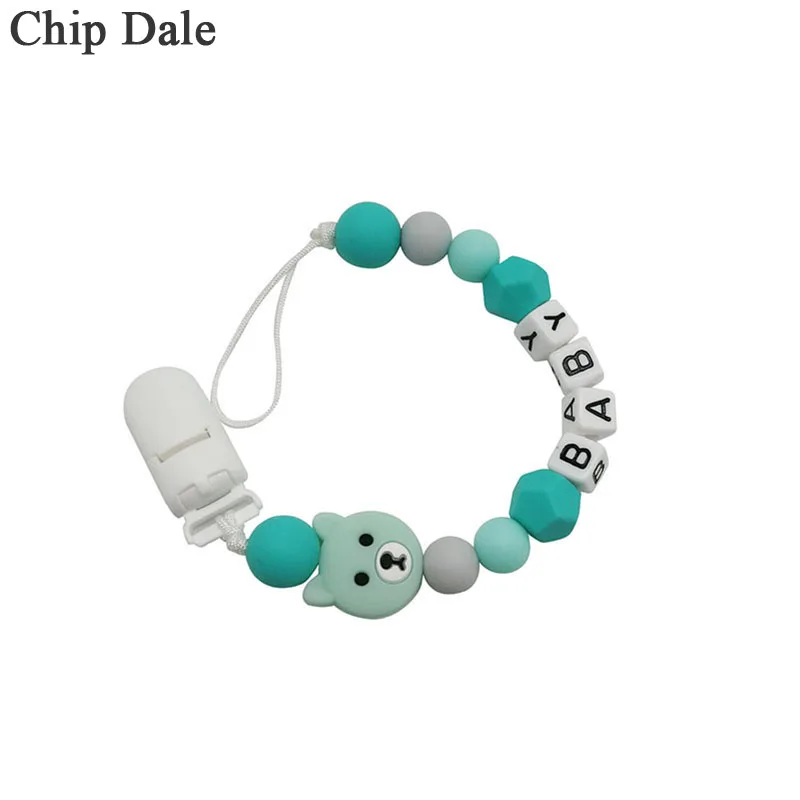 

Chip Dale Silicone Baby Pacifier Clips Personalised Name Pacifier Chain for Baby DIY Teething Soother Chain Dummy Clips