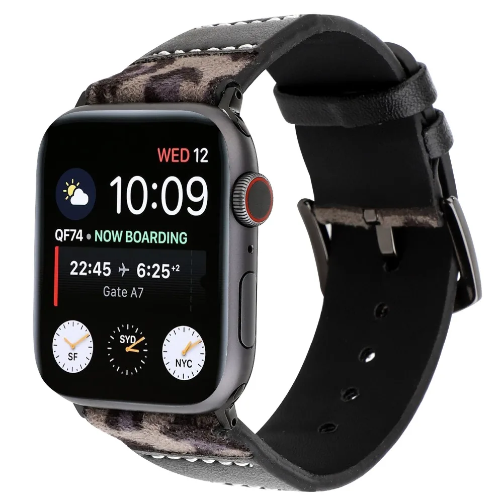 Ремешок с леопардовым принтом для apple watch сменный ремешок из мягкой кожи iwatch 38 мм 40