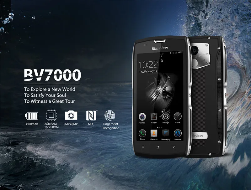 Оригинал Blackview BV7000 Android 7 0 смартфон 5 дюймов mt6737t четыре ядра мобильный телефон 2 ГБ