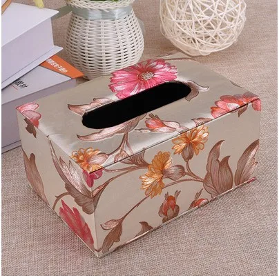 A Flower S Высококачественная кожаная коробка для салфеток, прямоугольная коробка для салфеток и полотенец, чехол для салфеток для дома - Цвет: A Flower S