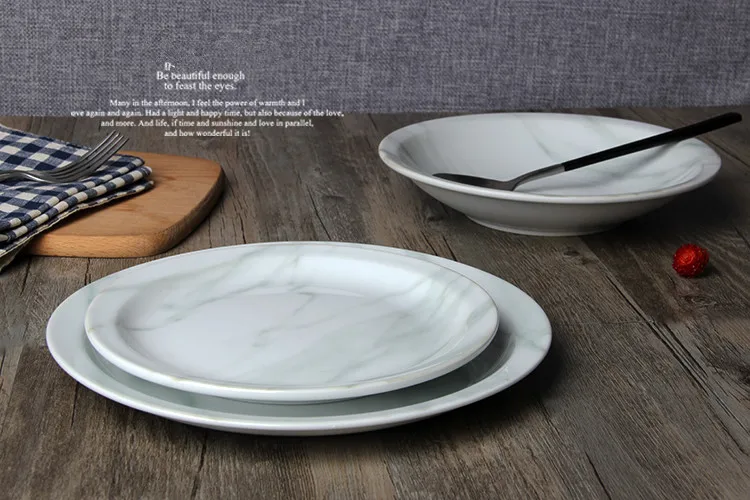 Керамика пластина с мрамор зерна столовая посуда инструменты для еды обеденные