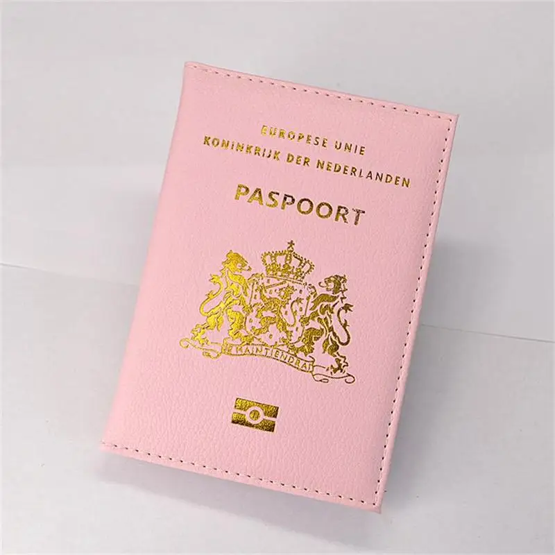 Чехол для паспорта из Нидерландов, женские мягкие кожаные чехлы для паспорта, унисекс, Nederland, чехол для паспорта - Цвет: Pink