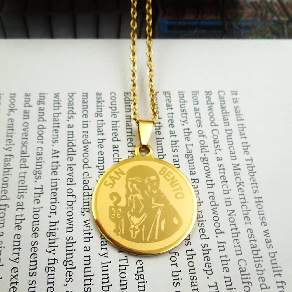 Цепочка с подвеской инициала Сан Бенито из нержавеющей стали 316L|pendant necklace|316l stainless