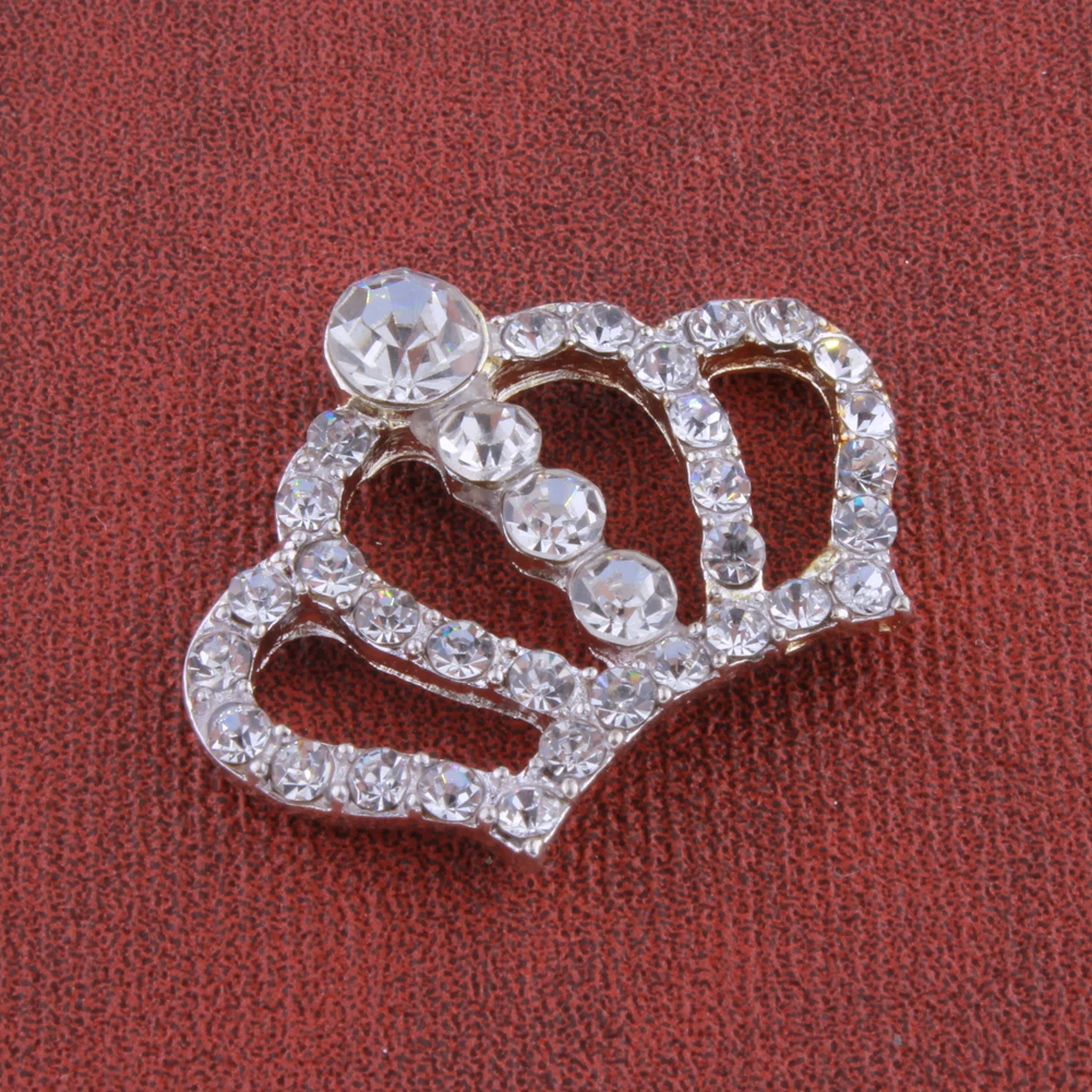 10 шт. Bling Flatback Корона Металл полный горный хрусталь кнопки сплава свадебный венец