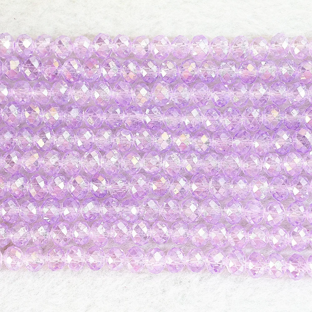 Фиолетовое Хрустальное стекло 3x4 мм 4x6 мм 5x8 мм 8x10 мм граненные бусины 15 
