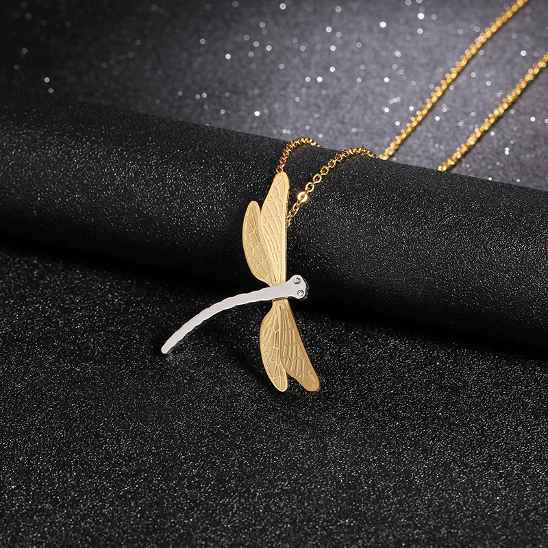 Стильное женское ожерелье из титановой стали Dragonfly | Украшения и аксессуары